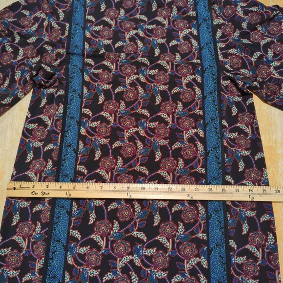 Max Studio Floral Pullover Shift Dress Size Small 3/4" Balloon Sleeves‎ - Picture 12 of 14